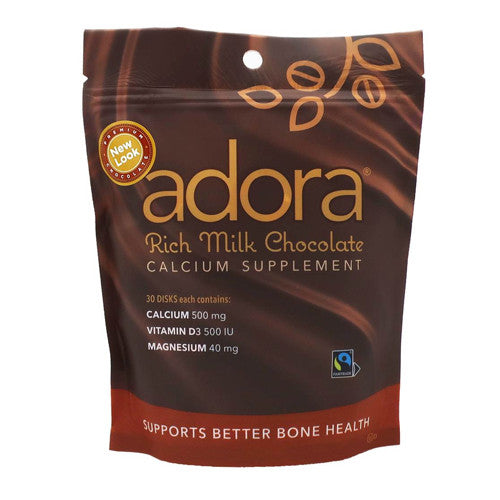 Adora Rich Milk Chocolate Calcium Supplement 500mg, 30 Ea